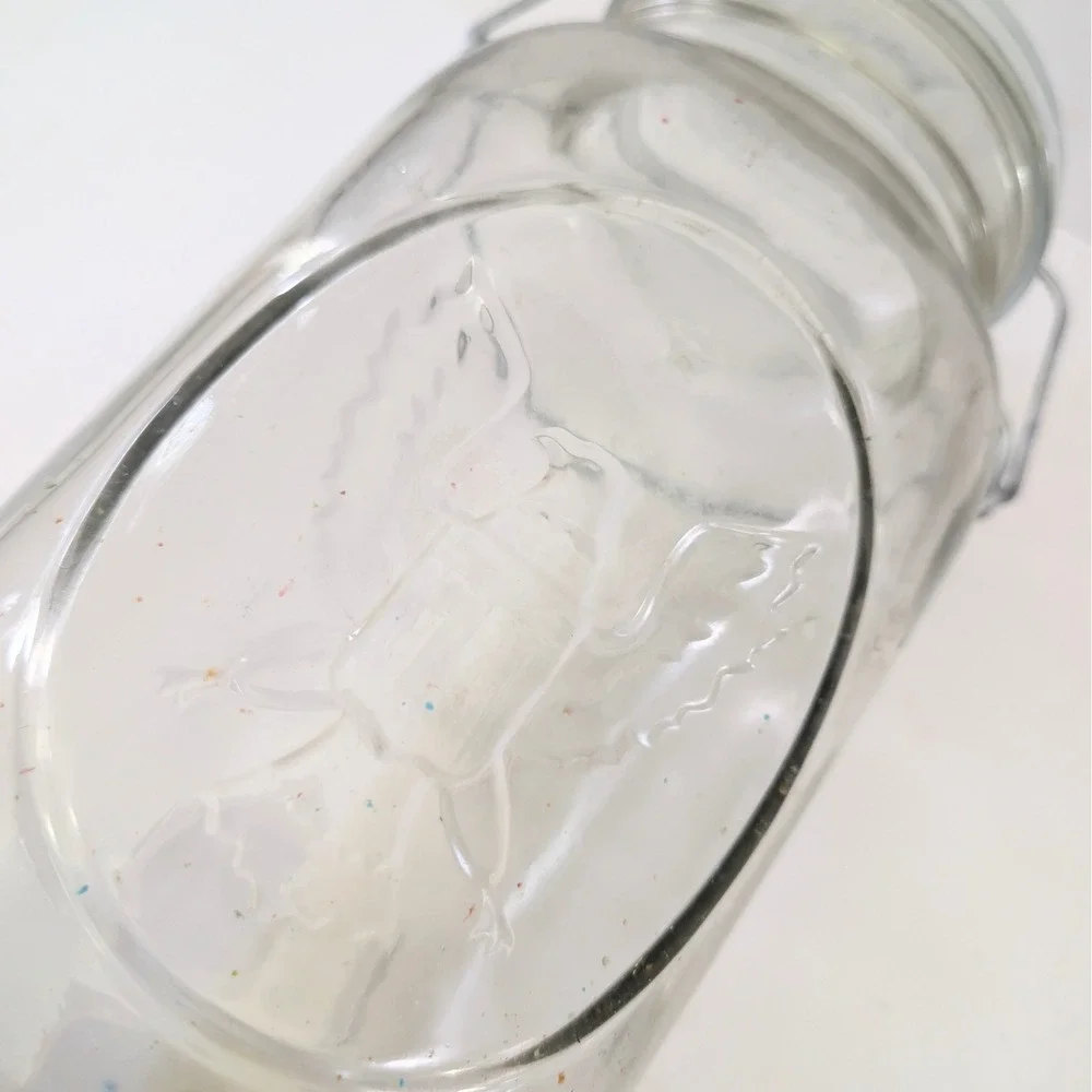 Vintage 1 Gallon Ball Ideal Clear Glass Mason Jar Wire Bail Lid Eagle Logo